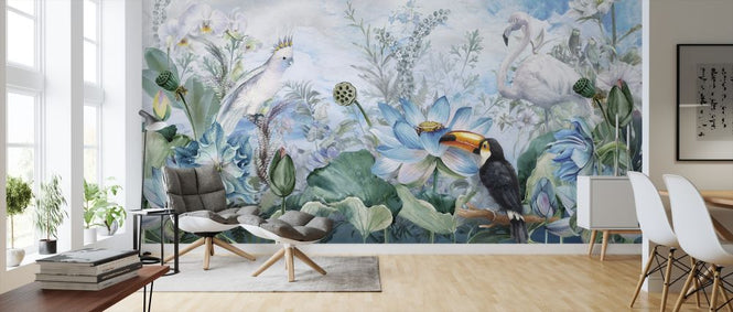 PHOTOWALL / Birds in Blue Vegetation (e317387)