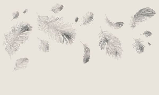 PHOTOWALL / Flying Feathers - Beige (e318449)
