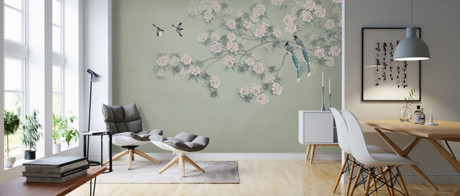 PHOTOWALL / Bird Branch - Emerald (e318700)