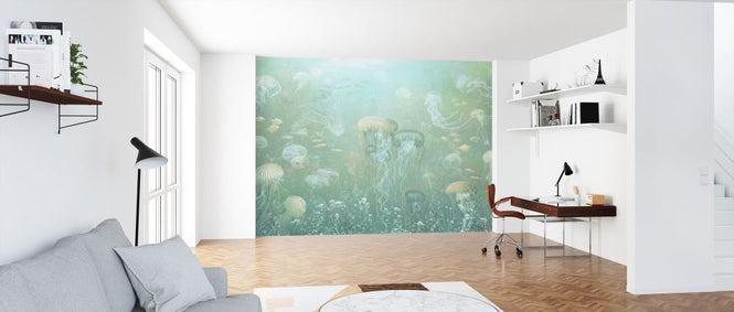 PHOTOWALL / Jellyfish Garden - Green (e319257)
