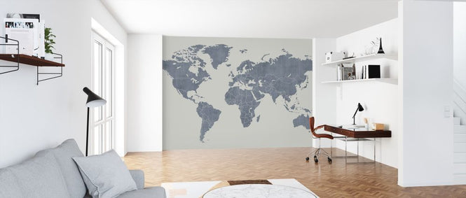 PHOTOWALL / Voguish World Map - Blue (e320769)