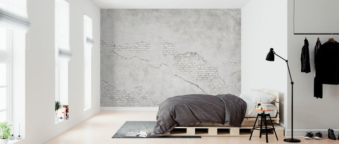 PHOTOWALL / Cracked Plaster Brick Wall (e321300)