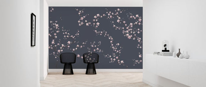 PHOTOWALL / Flourishing Magnolia - Dark Blue (e322729)
