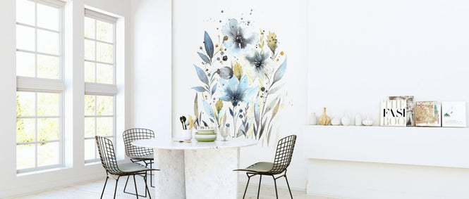 PHOTOWALL / Delicate Turquoise Flowers (e322922)