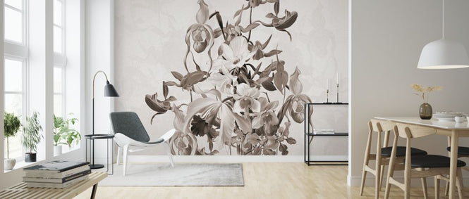 PHOTOWALL / Blooming Orchids - Sepia (e322840)
