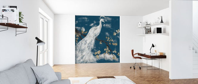 PHOTOWALL / White Peacock on Indigo (e321351)