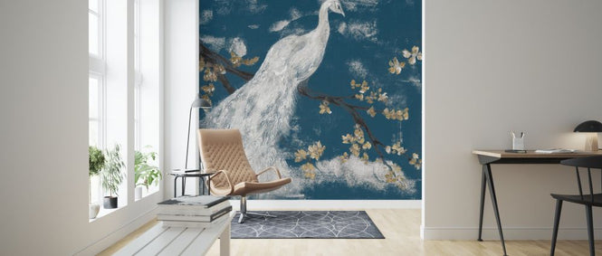 PHOTOWALL / White Peacock on Indigo (e321351)