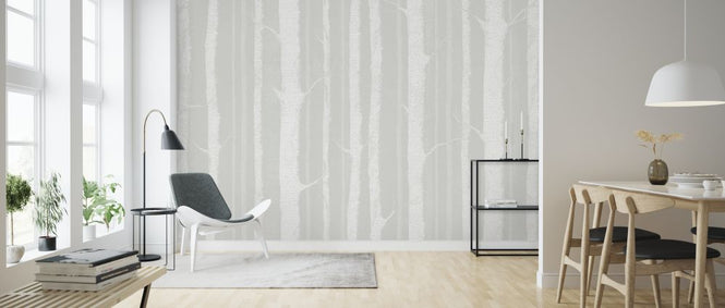 PHOTOWALL / Birch Trees - Soft Green White (e323697)