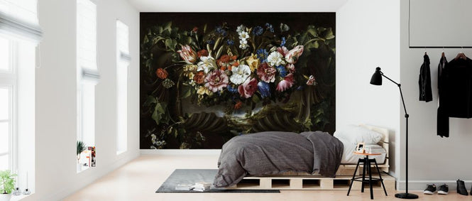 PHOTOWALL / Garland of Flowers with Landscape (e322100)