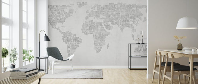 PHOTOWALL / World Menu Map - Light Gray (e326419)
