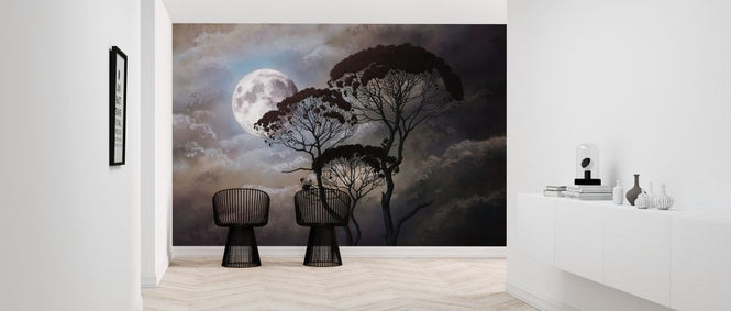 PHOTOWALL / Tree Silhouette in Full Moon Night (e328022)