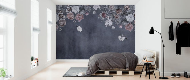 PHOTOWALL / Vintage Flower Wall - Blue (e328538)