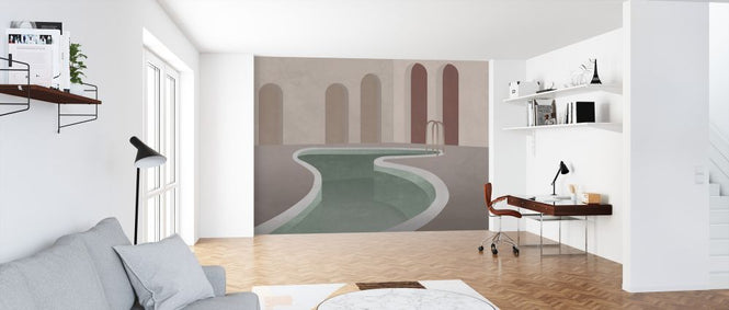PHOTOWALL / Lagoon Backyard - Nude Green (e328275)