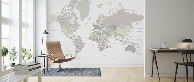 PHOTOWALL / World Map with Capitals (e325670)
