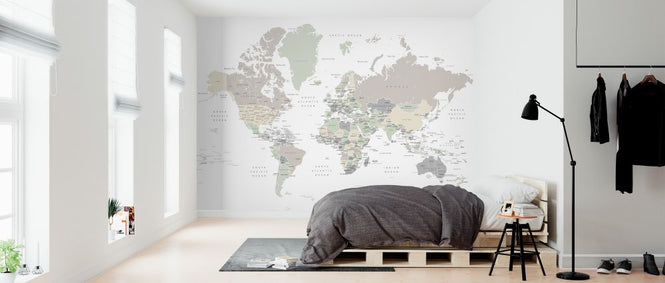 PHOTOWALL / World Map with Capitals (e325670)