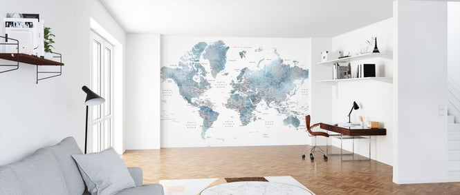PHOTOWALL / World Map with Capitals (e325675)