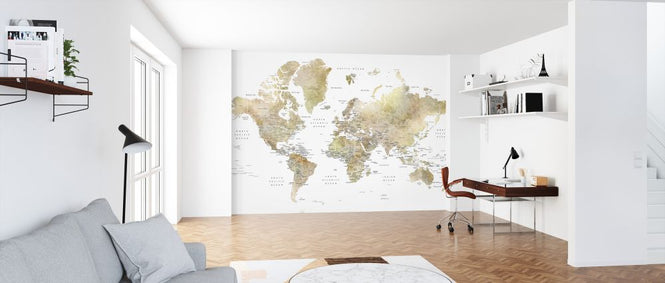 PHOTOWALL / World Map with Capitals (e325676)