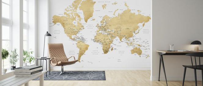 PHOTOWALL / World Map with Capitals (e325677)