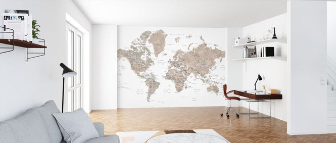 PHOTOWALL / World Map with Capitals (e325678)