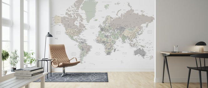 PHOTOWALL / World Map with Cities (e325681)