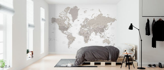 PHOTOWALL / World Map with Cities (e325684)