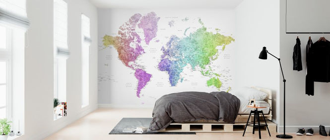 PHOTOWALL / World Map with Cities (e325691)