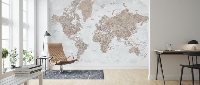 PHOTOWALL / World Map with Cities (e325692)