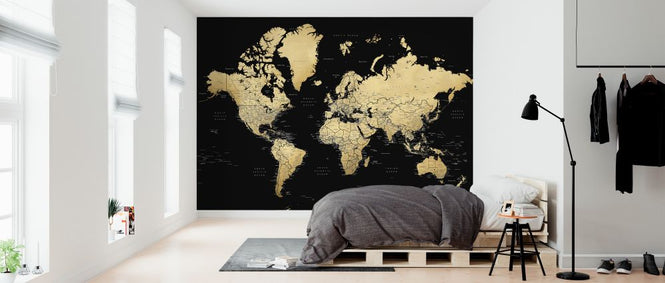 PHOTOWALL / World Map with Cities (e325696)