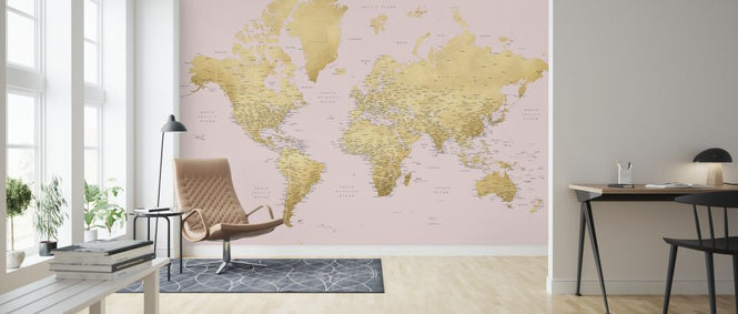 PHOTOWALL / World Map with Cities (e325705)