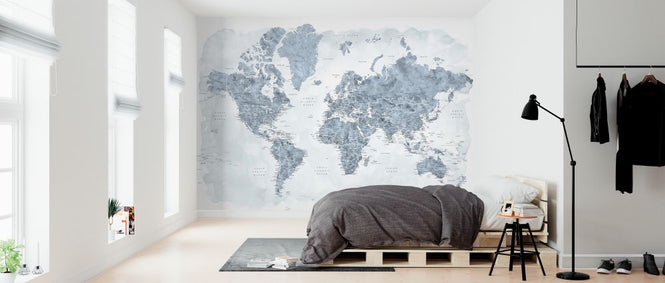 PHOTOWALL / World Map with Cities (e325711)