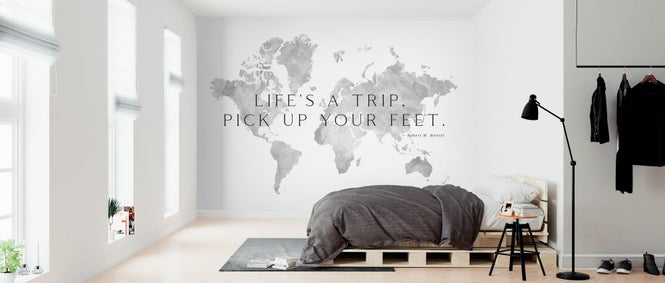 PHOTOWALL / World Map with Hensel Quote (e325716)