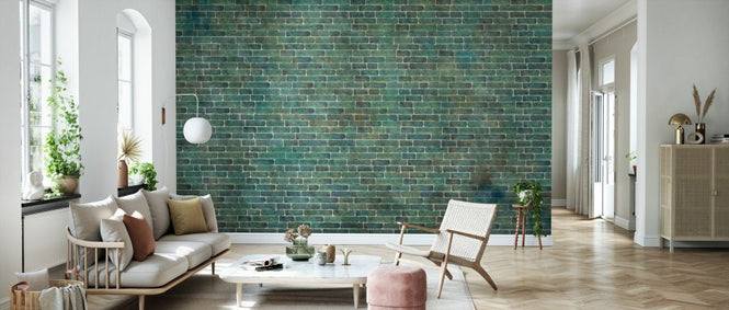 PHOTOWALL / Green Brick Wall (e328343)