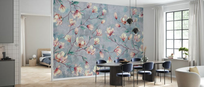 PHOTOWALL / Magnolia Branches Cracked Wall (e329998)