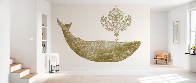 PHOTOWALL / Damask Whale Gold (e330788)