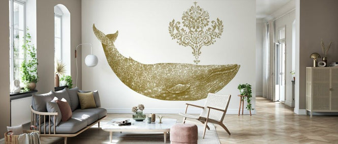 PHOTOWALL / Damask Whale Gold (e330788)