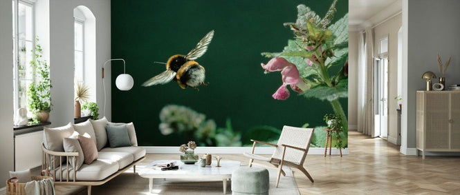 PHOTOWALL / Bumblebee Flies from Lamium Flower (e331988)