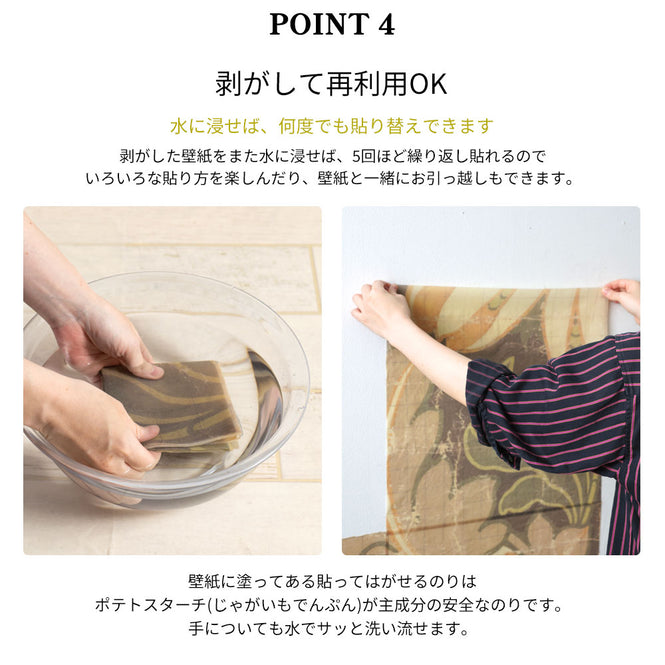 はがせる 壁紙 【Hattan Pattern】NLXL Paradis Noir Aset HRMRV-01A(6枚セット)