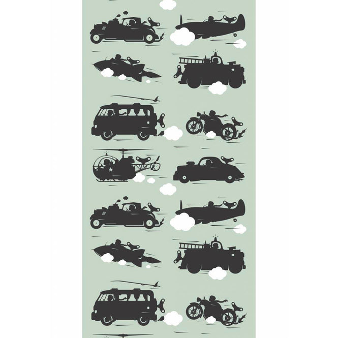 輸入壁紙 KEK Amsterdam / KIDS / WALLPAPER VEHICLES GREEN WP-009