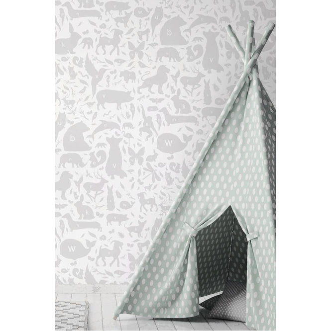 輸入壁紙 KEK Amsterdam / KIDS / WALLPAPER ABC ANIMALS LIGHT GREY WP-045