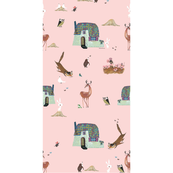 輸入壁紙 KEK Amsterdam / FIEP WESTENDORP / WALLPAPER FOREST ANIMALS PINK WP-100