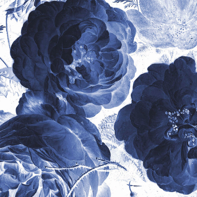 輸入壁紙 KEK Amsterdam / FLORA & FAUNA / WALLPAPER CIRCLES ROYAL BLUE FLOWERS CK-001