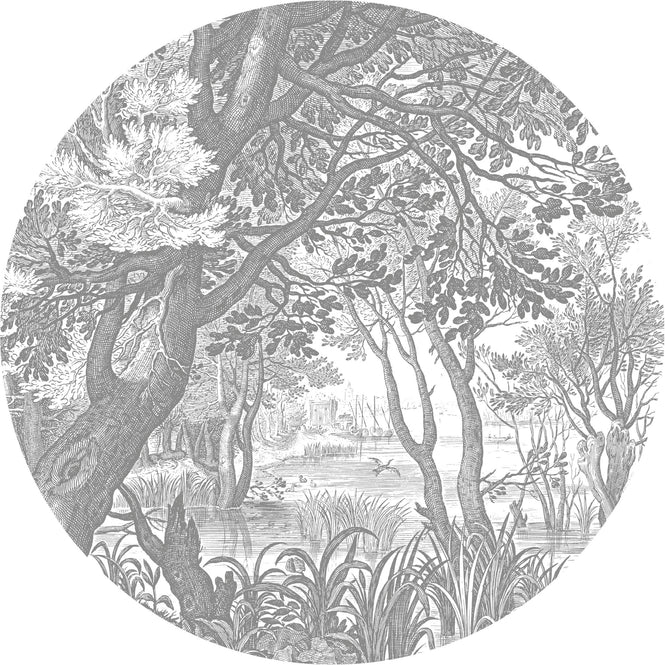 輸入壁紙 KEK Amsterdam / LANDSCAPES & MARBLE / WALLPAPER CIRCLES ENGRAVED LANDSCAPES CK-044
