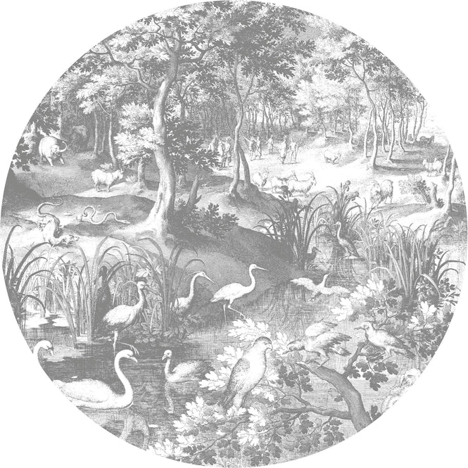 輸入壁紙 KEK Amsterdam / LANDSCAPES & MARBLE / WALLPAPER CIRCLES ENGRAVED LANDSCAPES CK-045