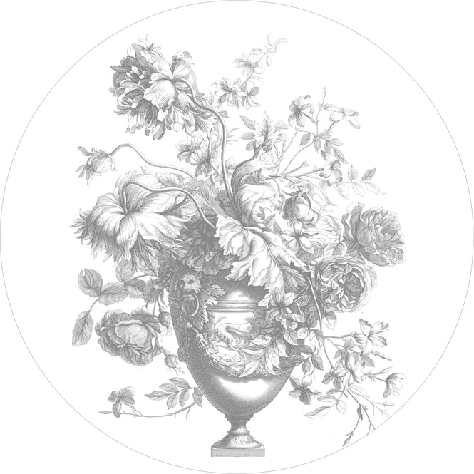 輸入壁紙 KEK Amsterdam / LANDSCAPES & MARBLE / WALLPAPER CIRCLES ENGRAVED FLOWERS CK-068