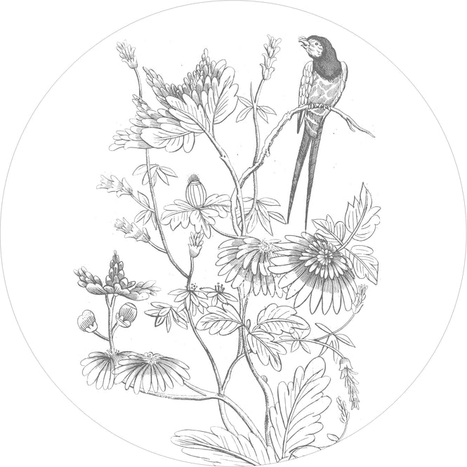 輸入壁紙 KEK Amsterdam / LANDSCAPES & MARBLE / WALLPAPER CIRCLES ENGRAVED FLOWERS CK-070