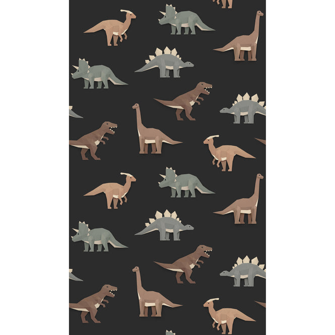 studio ditte / Dinosaur wallpaper / dark 【2パネル1セット】