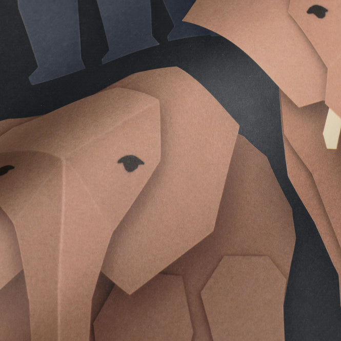 studio ditte / Elephant wallpaper【2パネル1セット】