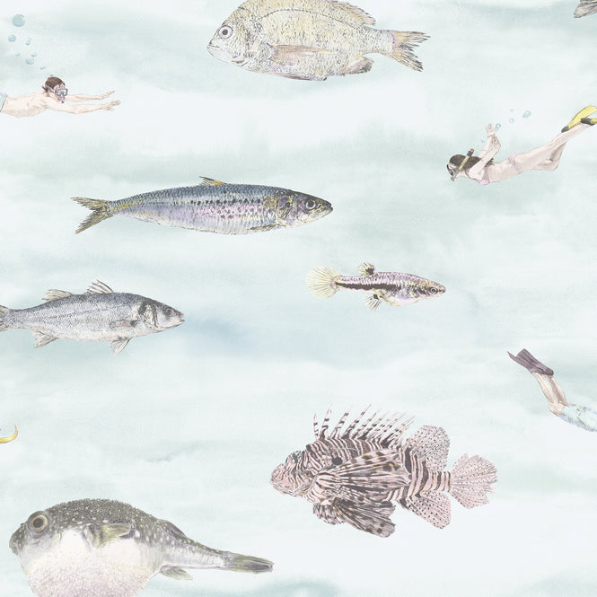 Sian Zeng / Fish Wallpaper / Blue Green FISHBG