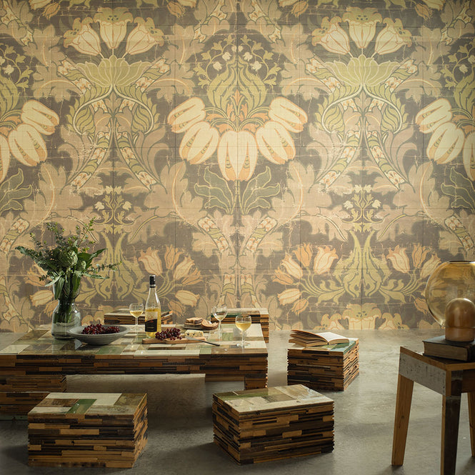 はがせる 壁紙 【Hattan Pattern】NLXL BIG PATTERN "LUTHER" MURAL Dset HMRV-02D(6枚セット)