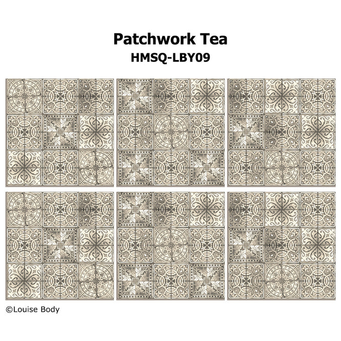 はがせる シール 壁紙【Hatte me! Square】Louise Body / Patchwork Tea HMSQ-LBY09(6枚セット)